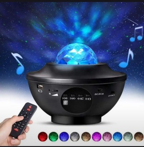 Ночник - проектор звездного неба с Bluetooth, USB, светомузыкой и пультом. 17х13 см 100010