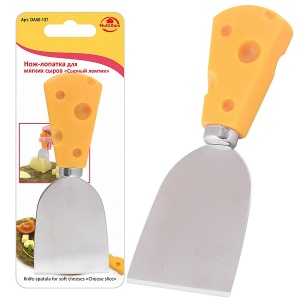 Нож-лопатка для мягких сыров "Сырный ломтик". Размер 12,5х3,5см.